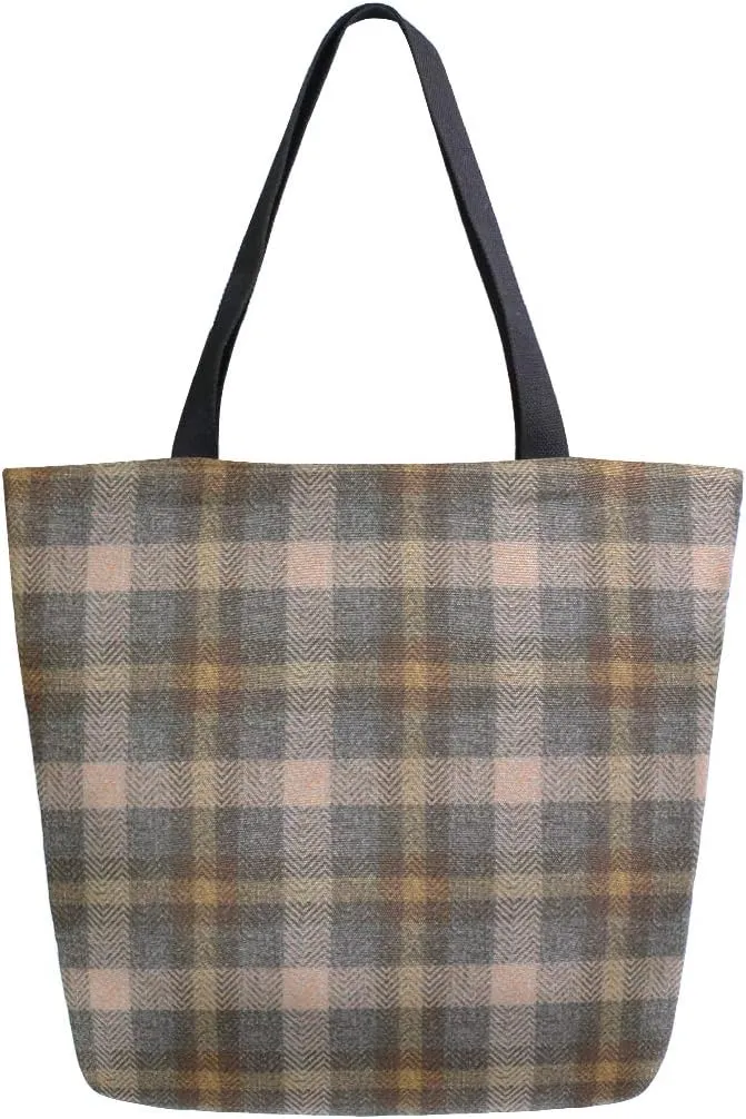 ALAZA Tartan Plaid Pattern Canvas Tote Bag Handbags for Groceries Books