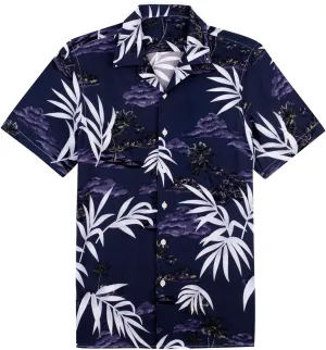 Alimens & Gentle Hawaiian Shirt for Men Summer Beach Casual Short Sleeve Button Down Shirts Printed Tropical Vacation Shirts