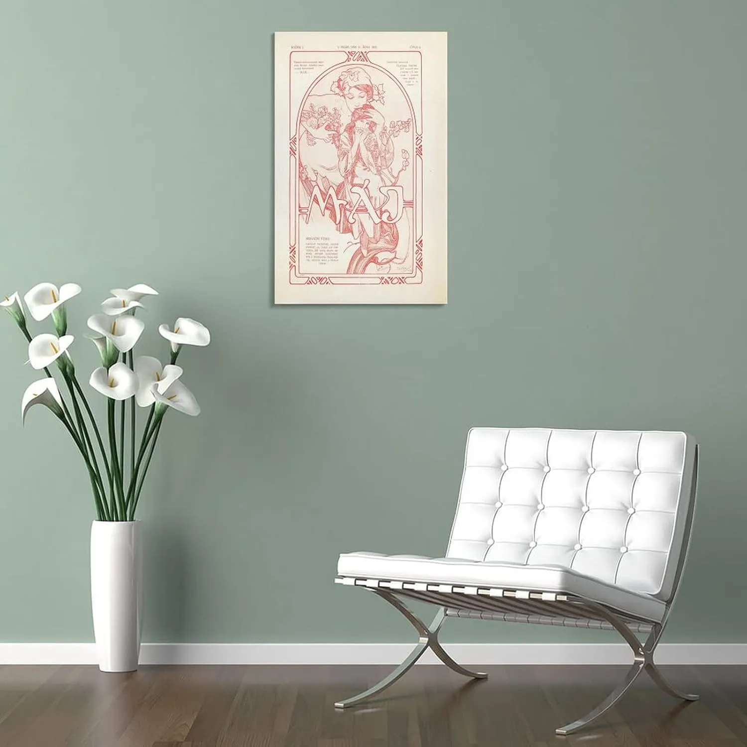 Alphonse Mucha_Máje (1902) Poster Gifts Canvas Painting Poster Wall Art Decorative Picture Prints Modern Decor Framed-unframed 16x24inch(40x60cm)