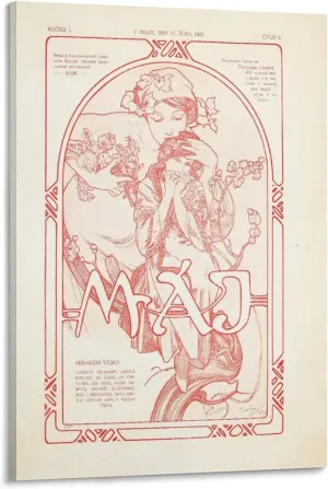 Alphonse Mucha_Máje (1902) Poster Gifts Canvas Painting Poster Wall Art Decorative Picture Prints Modern Decor Framed-unframed 16x24inch(40x60cm)