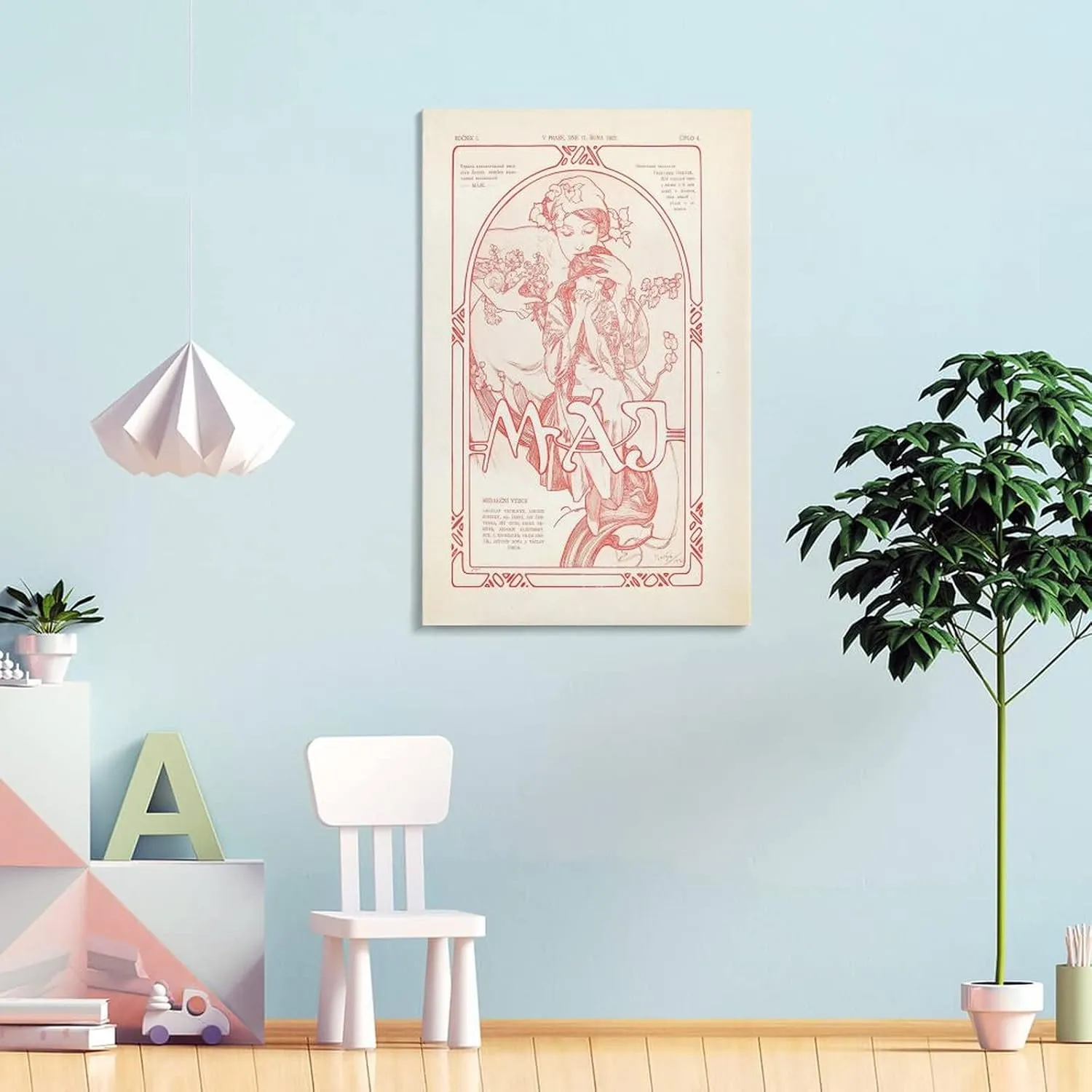 Alphonse Mucha_Máje (1902) Poster Gifts Canvas Painting Poster Wall Art Decorative Picture Prints Modern Decor Framed-unframed 16x24inch(40x60cm)