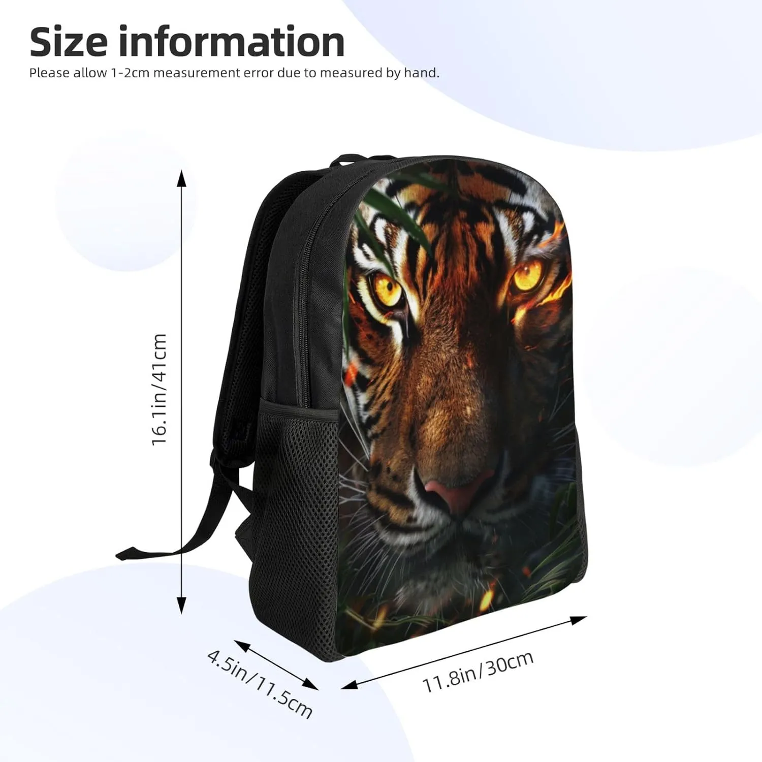Ambush Tiger Backpack Waterproof Anti Theft Durable Light Laptop Bag Backpacks For Women Men Travel Gym Backpack
