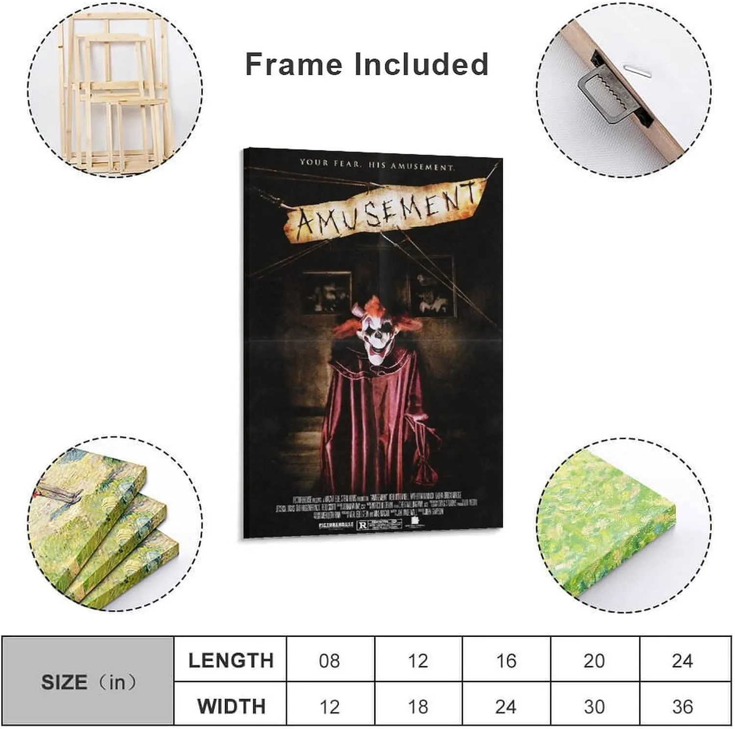 Amusement Movie Poster Art Poster Canvas Painting Decor Wall Print Photo Home Modern Decorative Posters Framed/Unframed 08x12inch(20x30cm)
