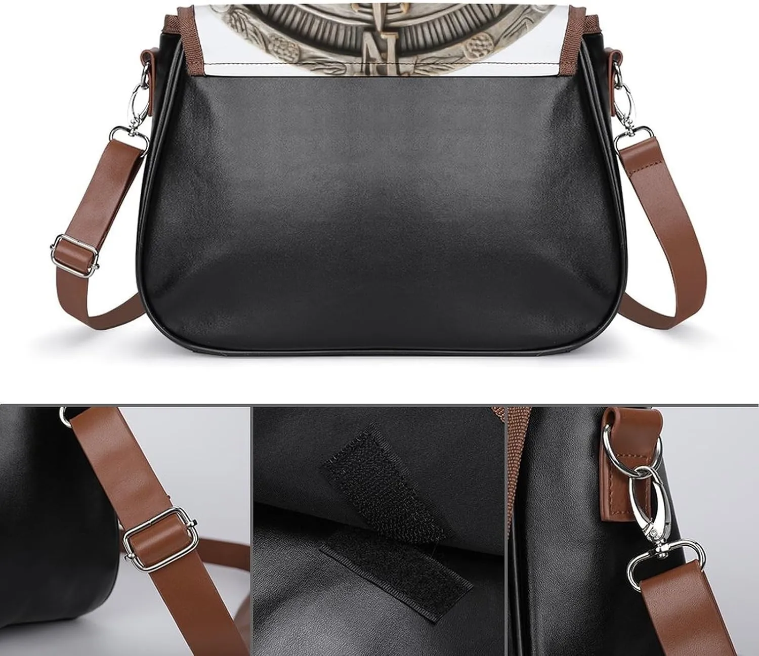 Ancient Compass Sign Crossbody Bag Leather Crossbody Bag