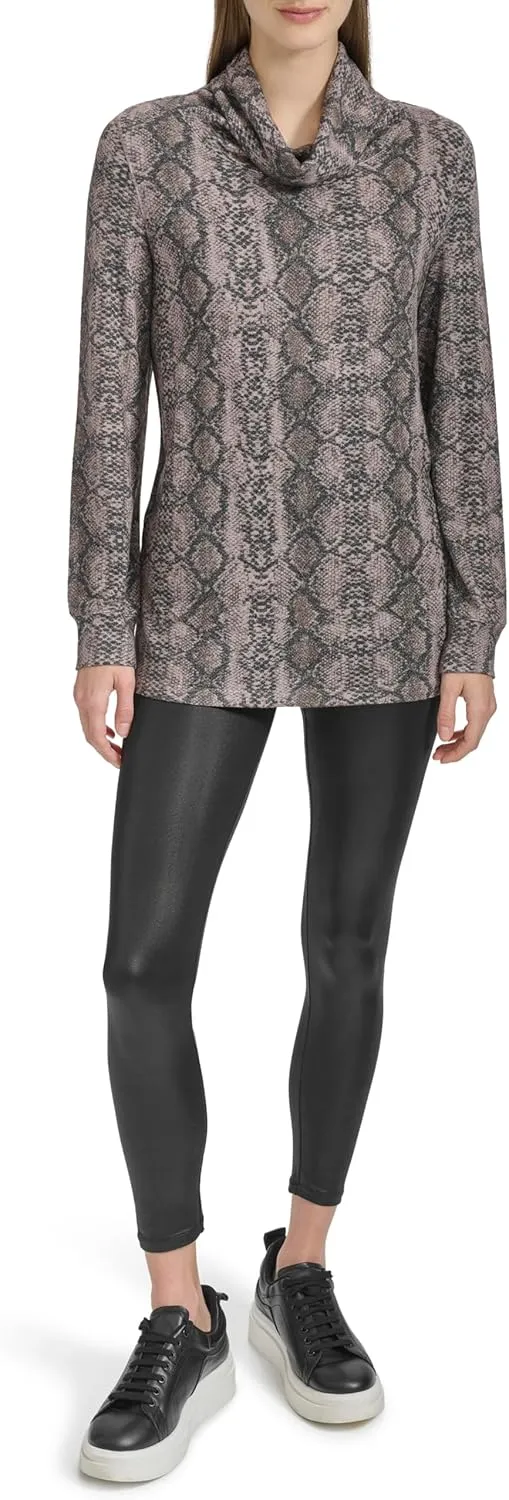Andrew Marc Women's Long Sleeve Relaxed Turtle Neck Shirt