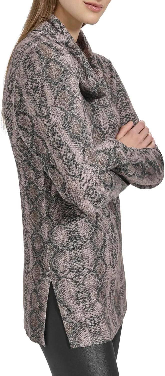 Andrew Marc Women's Long Sleeve Relaxed Turtle Neck Shirt