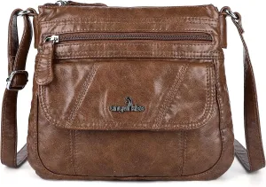 Angelkiss Small Womens Crossbody Bag Leather Shoulder Purse for Women Hobo Bag with Adjustable Shoulder Strap