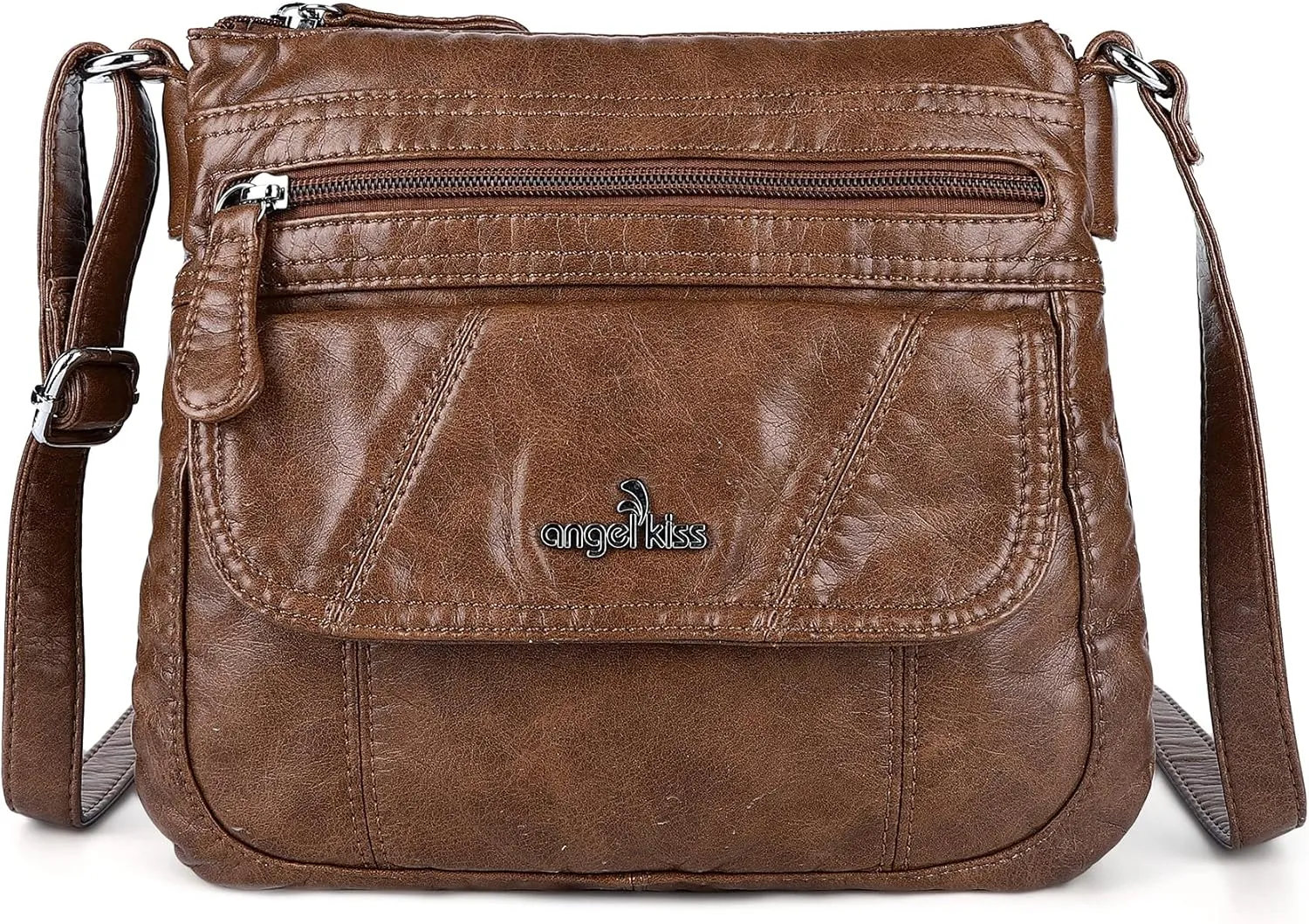 Angelkiss Small Womens Crossbody Bag Leather Shoulder Purse for Women Hobo Bag with Adjustable Shoulder Strap