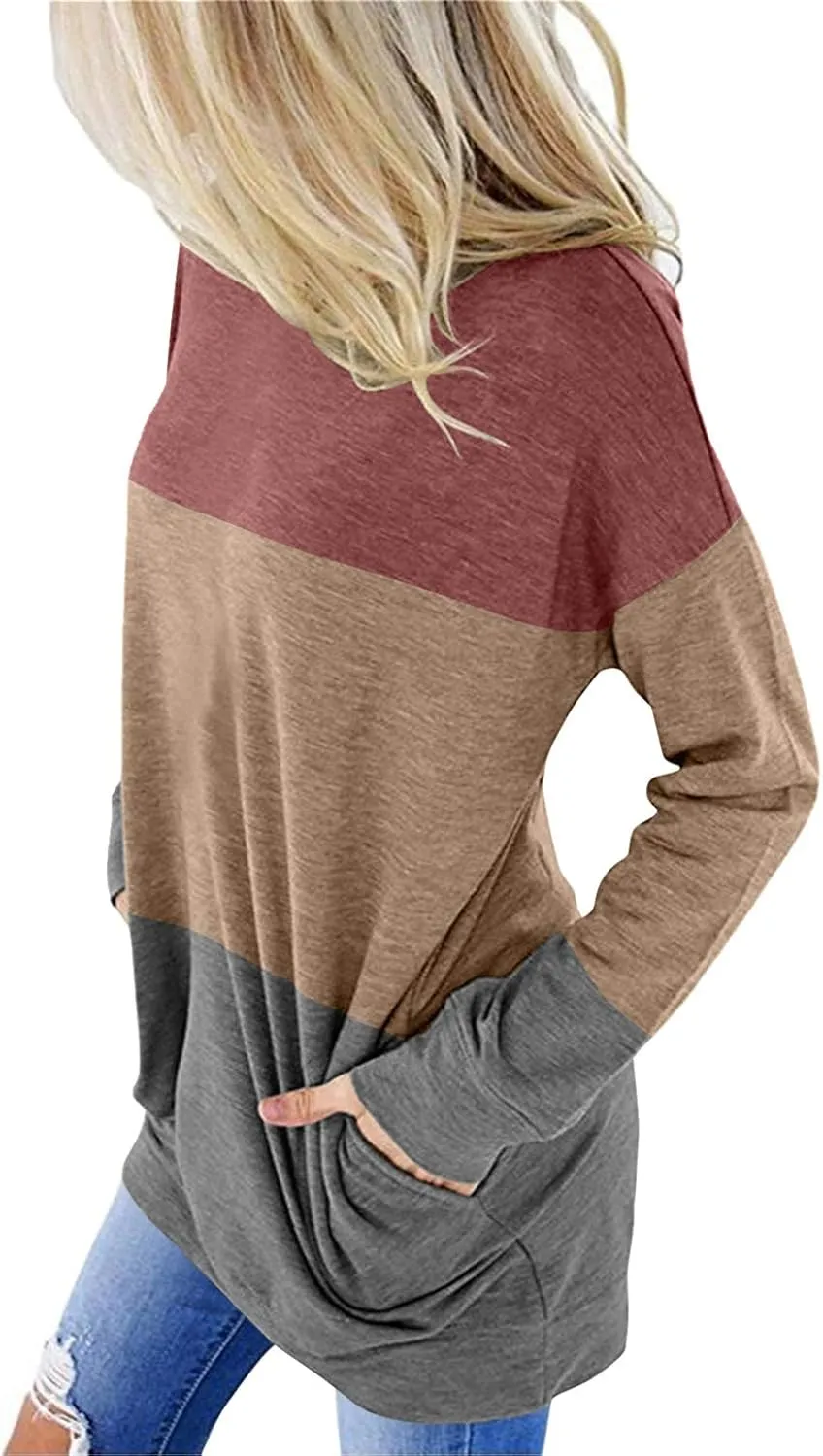 Angerella Women's Casual Loose Fit Pocket Shirts Printed Tops