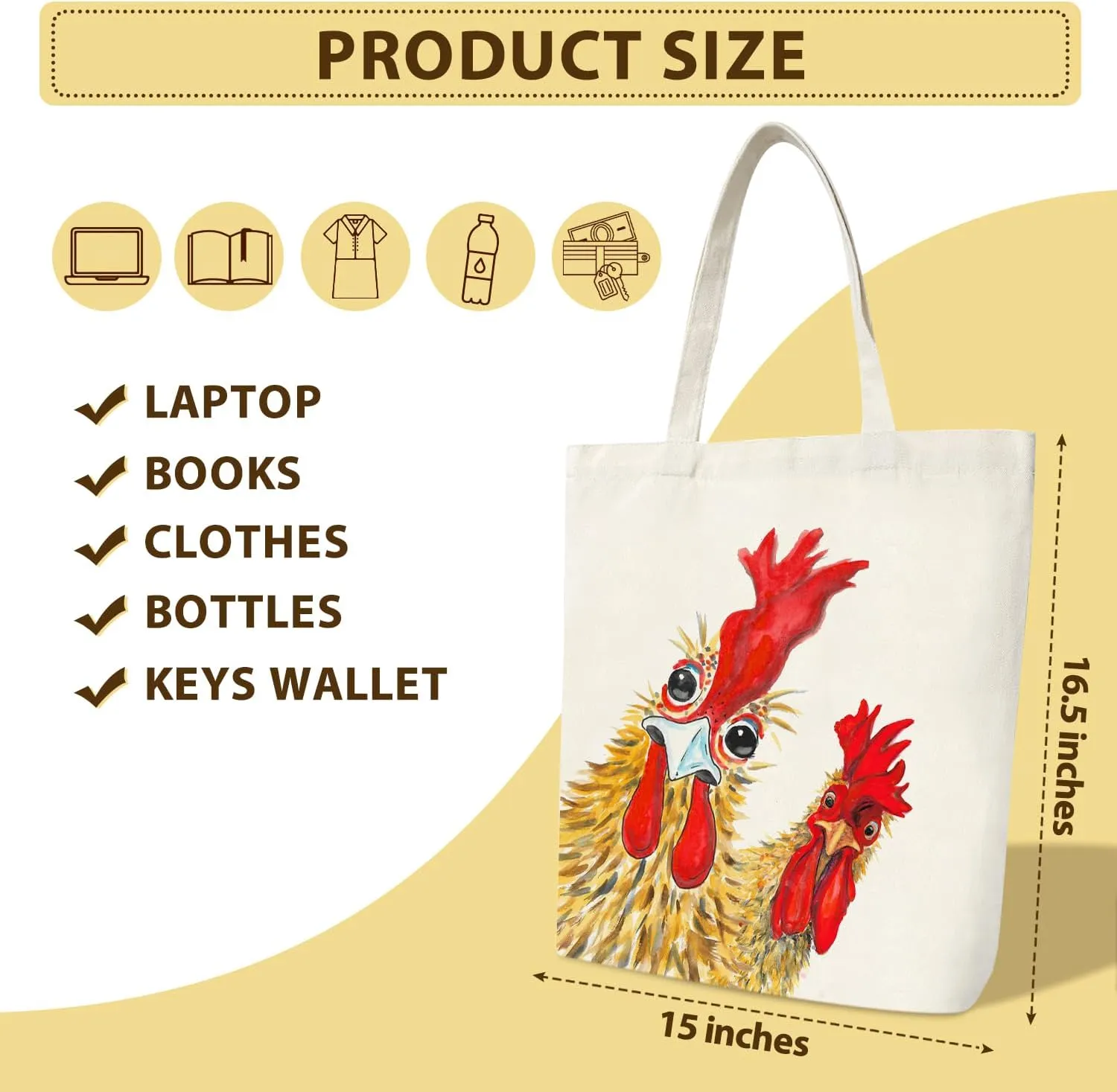 Animal Canvas Tote Bags for Women - Large Capacity Shopping and Reusable Grocery Bags