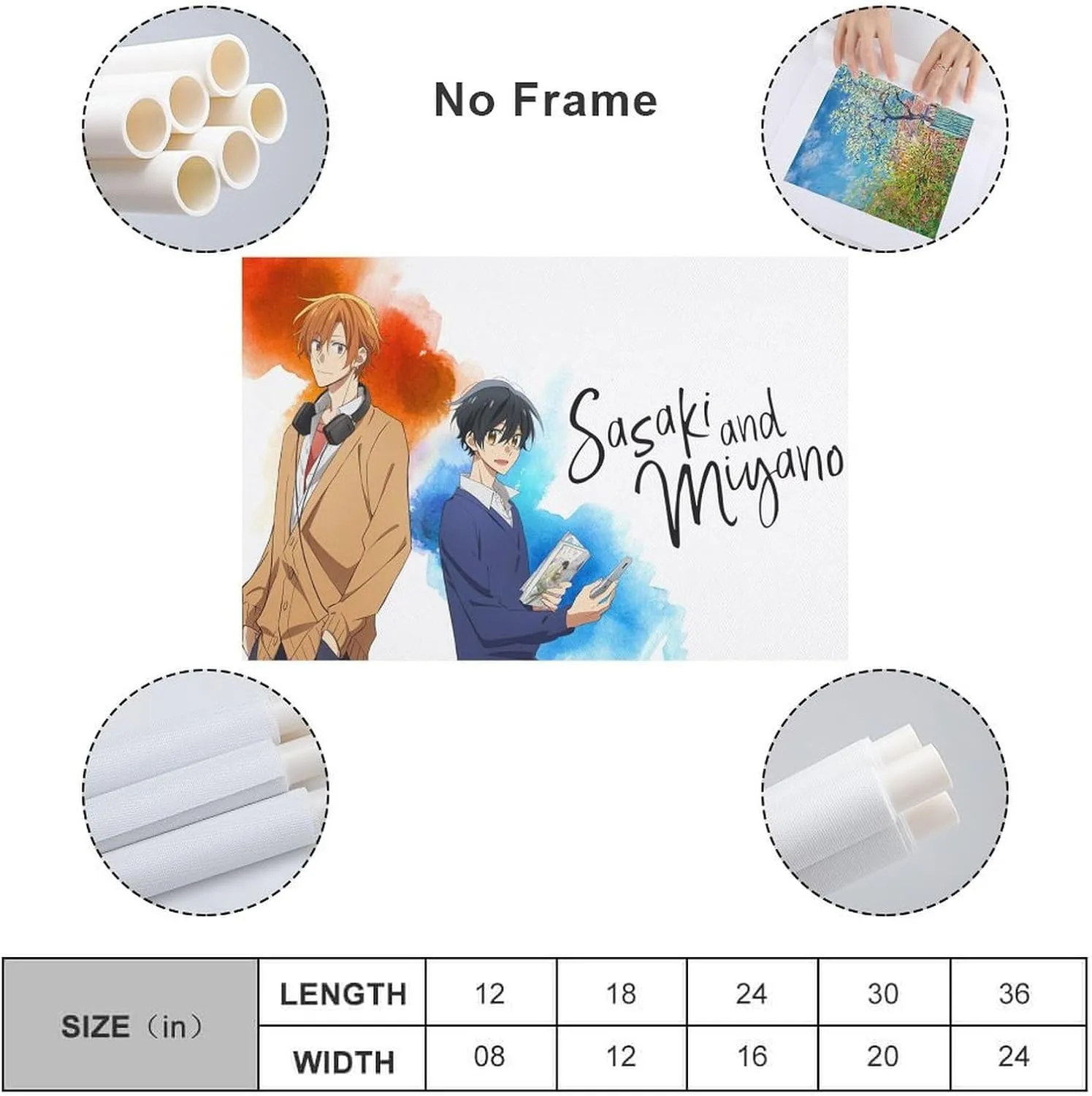 Anime Sasaki And Miyano Poster (6) Canvas Poster Wall Art Picture Prints Hanging Photo Decor Home Posters Artworks 16x24inch(40x60cm)
