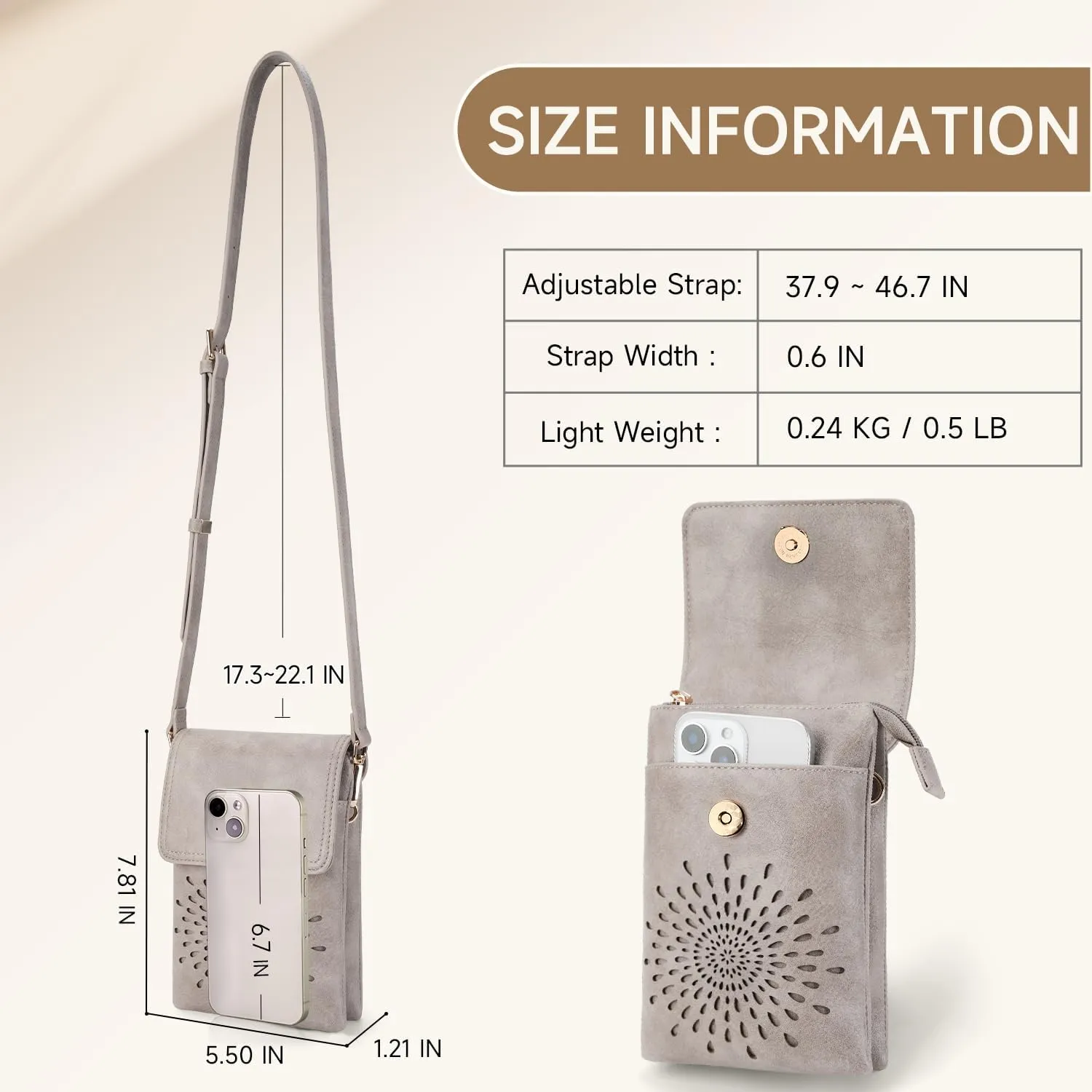 APHISON Small Crossbody Bags for Women Trendy, Leather Crossbody Phone Purses Handbags with Adjustable Strap