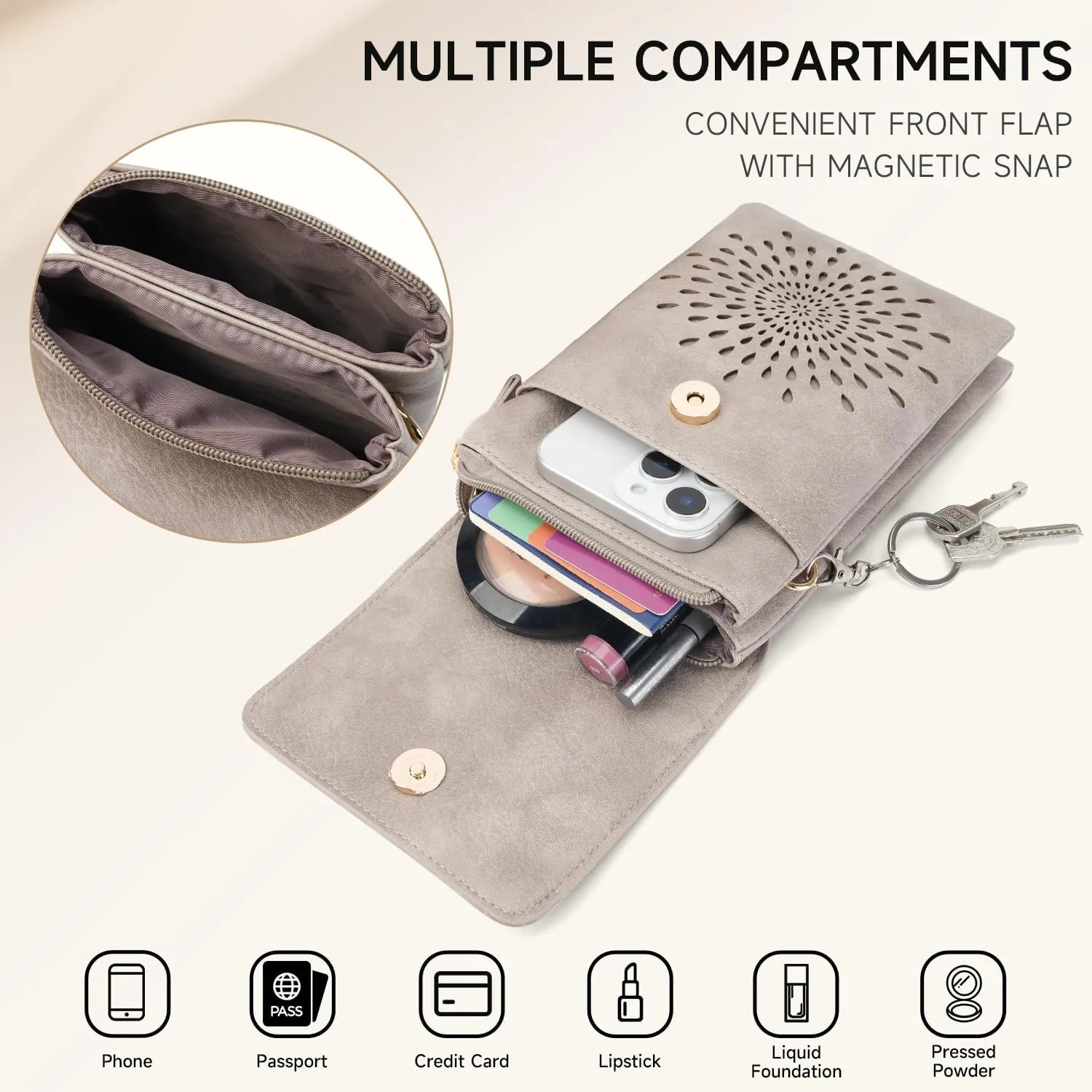 APHISON Small Crossbody Bags for Women Trendy, Leather Crossbody Phone Purses Handbags with Adjustable Strap