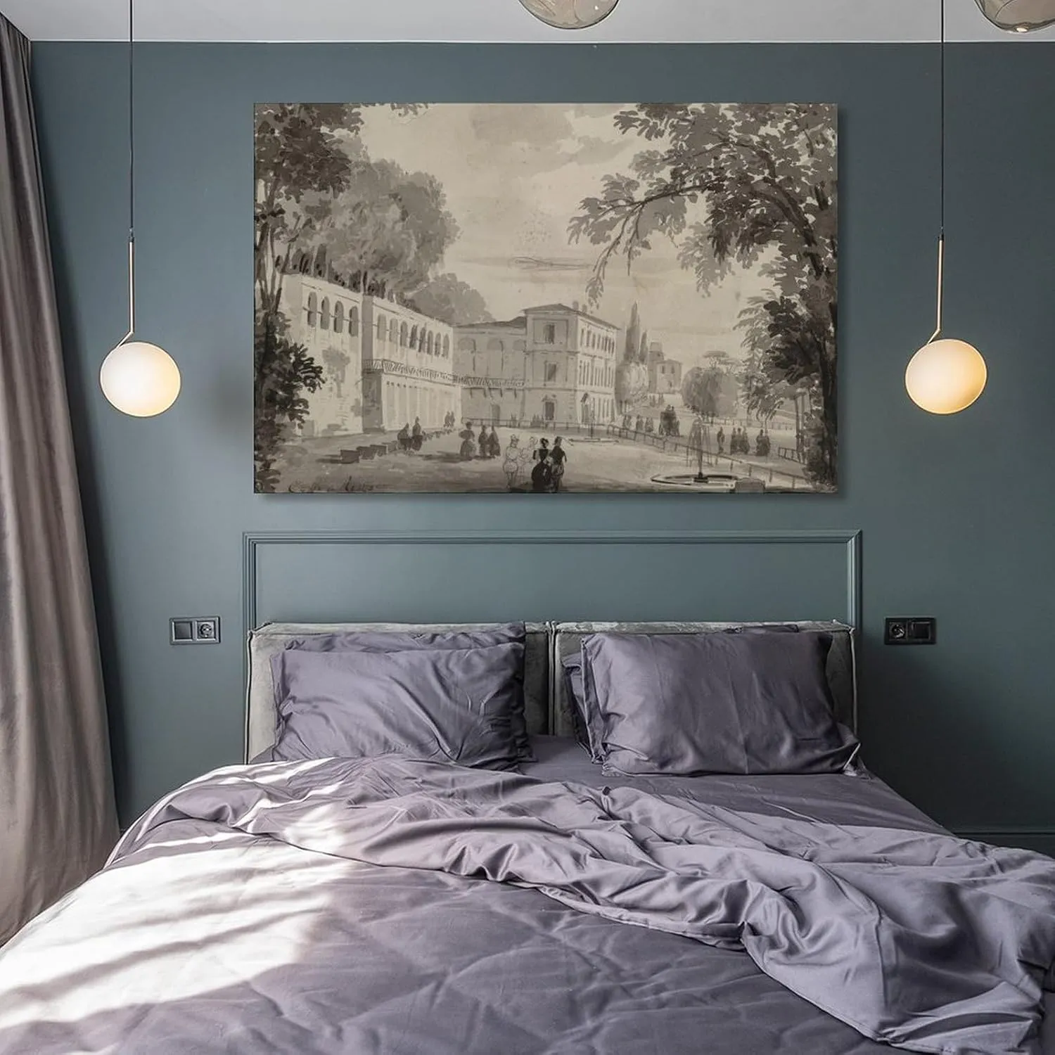 Aranciera of The Villa Borghese by Ippolito·Caffi Poster Decorative Painting Canvas Wall Art Living Room Posters Bedroom Painting 16x24inch(40x60cm)