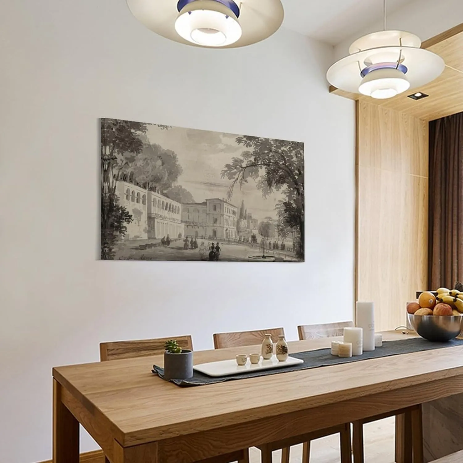 Aranciera of The Villa Borghese by Ippolito·Caffi Poster Decorative Painting Canvas Wall Art Living Room Posters Bedroom Painting 16x24inch(40x60cm)