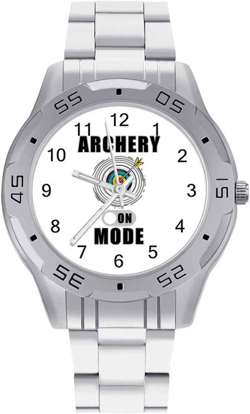 Archery Mode On Hunting Simple Stainless Steel Band Business Watch Dress Wrist Unique Luxury Work Casual Waterproof Watches