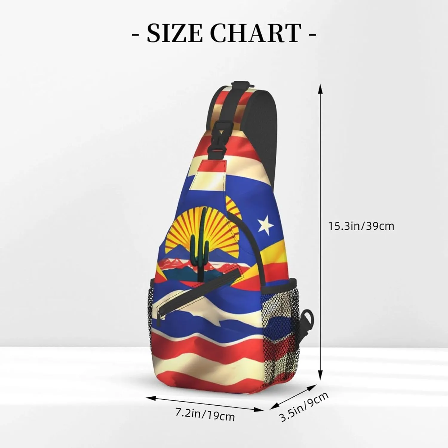 Arizona Flag-Standard Unisex Casual Diagonal Chest Bag,Multipurpose Crossbody Shoulder Bag Travel Hiking Daypack
