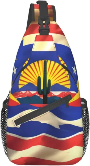Arizona Flag-Standard Unisex Casual Diagonal Chest Bag,Multipurpose Crossbody Shoulder Bag Travel Hiking Daypack