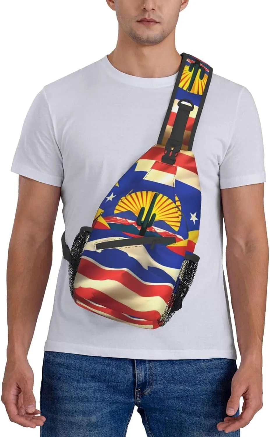 Arizona Flag-Standard Unisex Casual Diagonal Chest Bag,Multipurpose Crossbody Shoulder Bag Travel Hiking Daypack