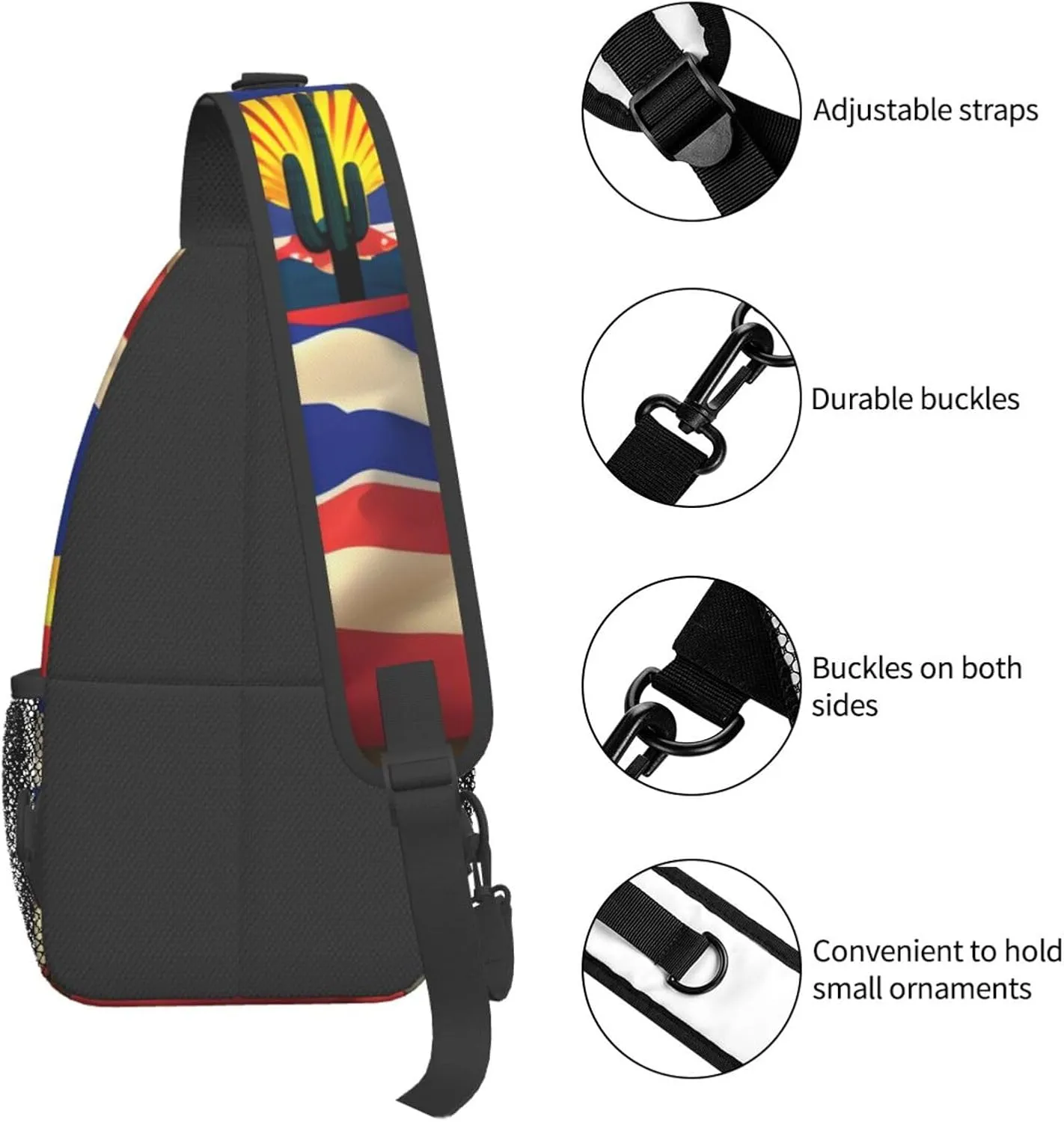Arizona Flag-Standard Unisex Casual Diagonal Chest Bag,Multipurpose Crossbody Shoulder Bag Travel Hiking Daypack