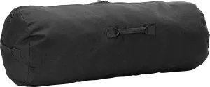 ARMYU Heavy Duty Cotton Canvas SIDE ZIPPER Duffle Bag   Pin (Black, 36" x 13" x 13")