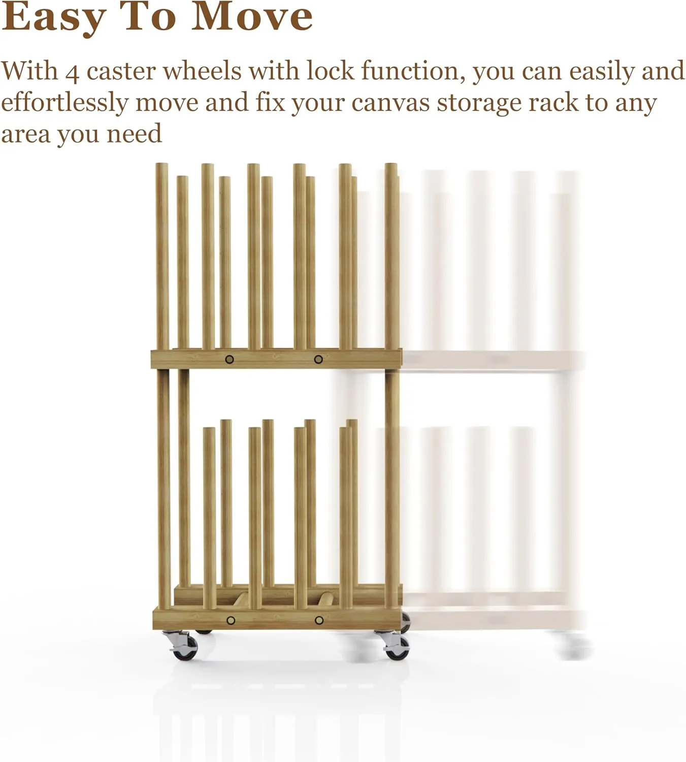 Art Storage Rack With Handle & Caster Wheels for Canvas, Drawing Board, Panel, Paper Pad - Drying Rack for Studios, Artworks, Gallery