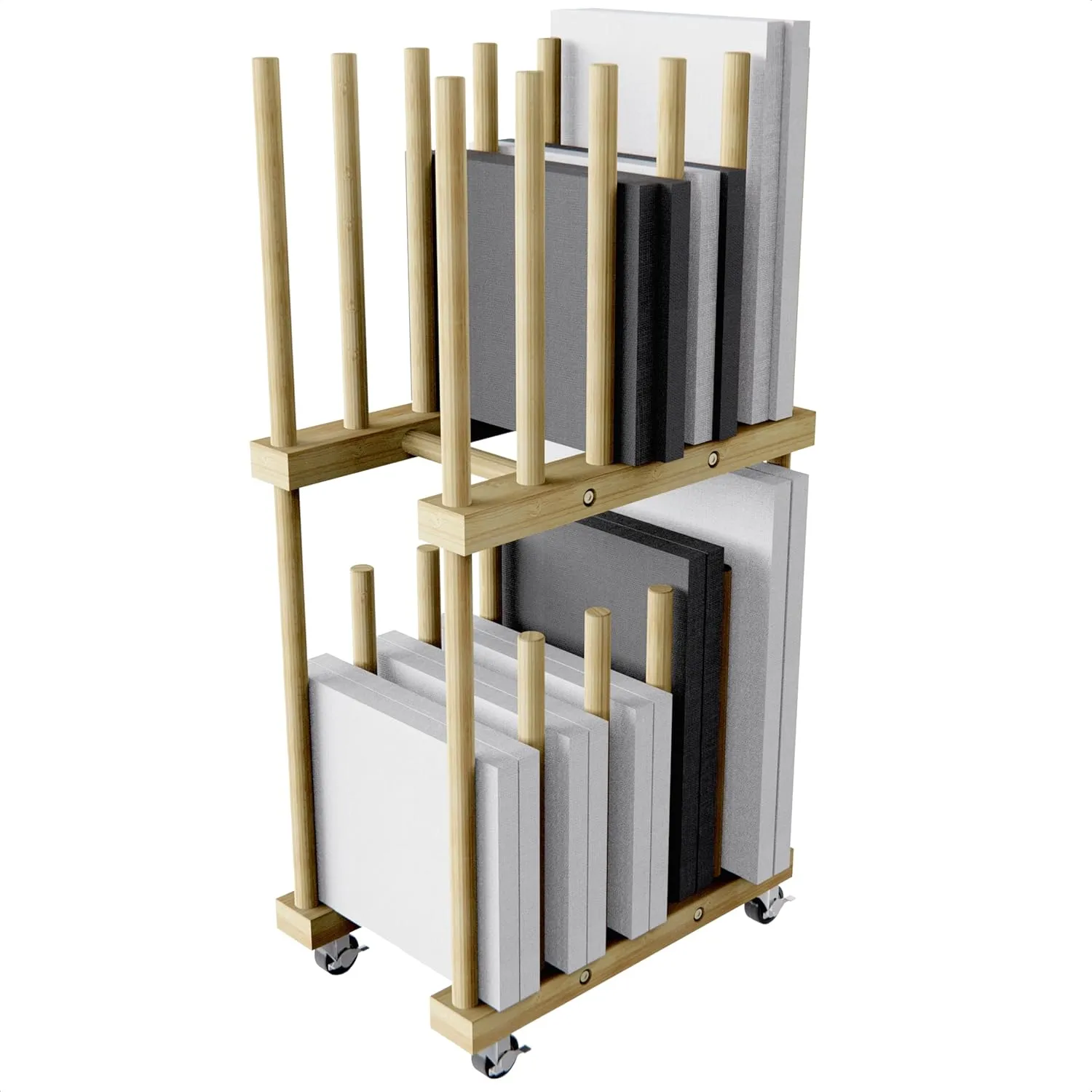Art Storage Rack With Handle & Caster Wheels for Canvas, Drawing Board, Panel, Paper Pad - Drying Rack for Studios, Artworks, Gallery