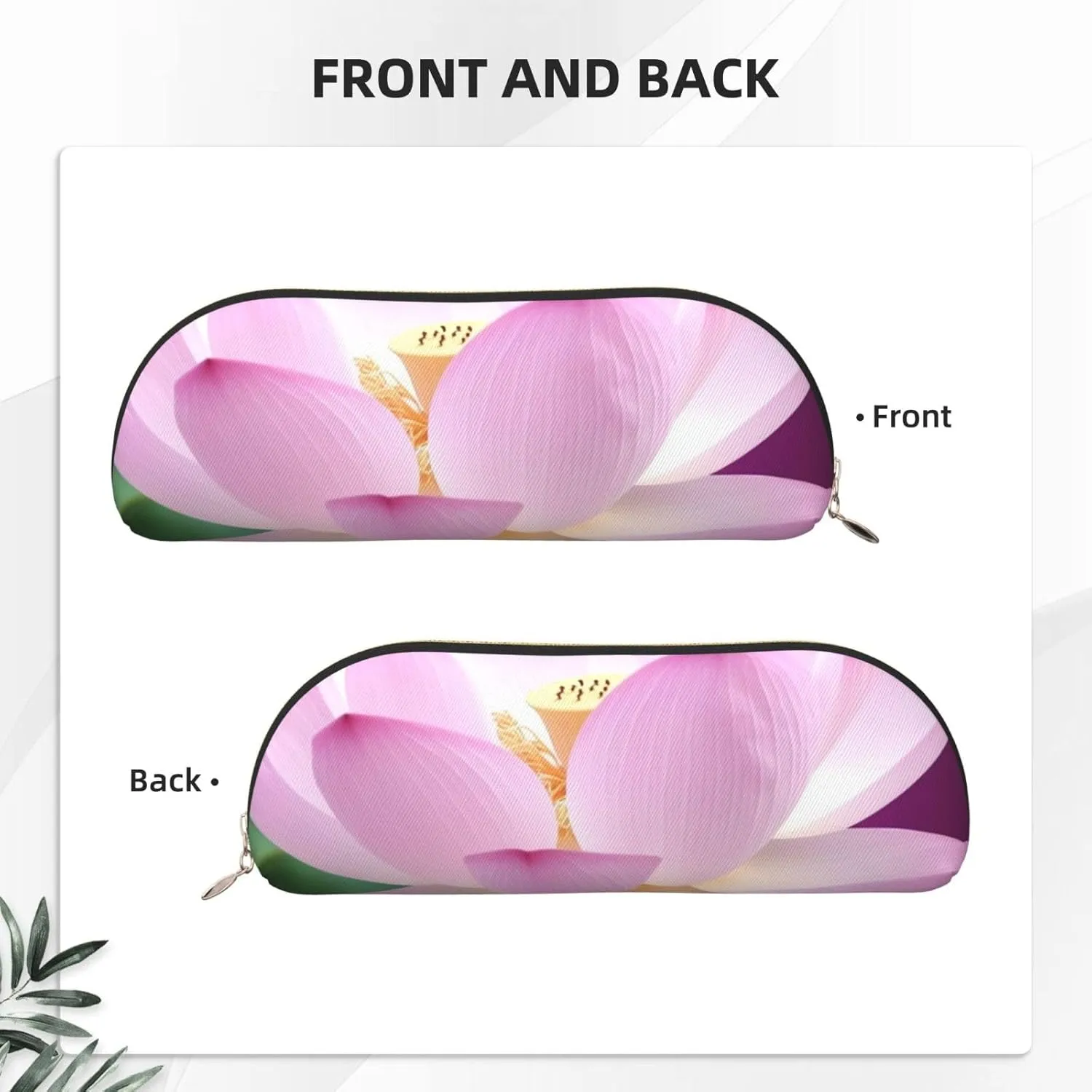 Asian Flower Makeup Bag for Women Men Large Pencil Case Aesthetic Pencil Pouch Coin Pouch Leather Cosmetic Bag with Zipper Office Organizer Travel Essentials