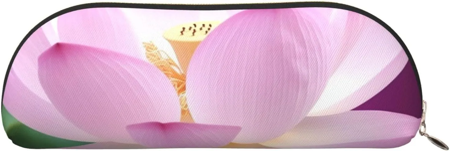 Asian Flower Makeup Bag for Women Men Large Pencil Case Aesthetic Pencil Pouch Coin Pouch Leather Cosmetic Bag with Zipper Office Organizer Travel Essentials