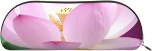 Asian Flower Makeup Bag for Women Men Large Pencil Case Aesthetic Pencil Pouch Coin Pouch Leather Cosmetic Bag with Zipper Office Organizer Travel Essentials