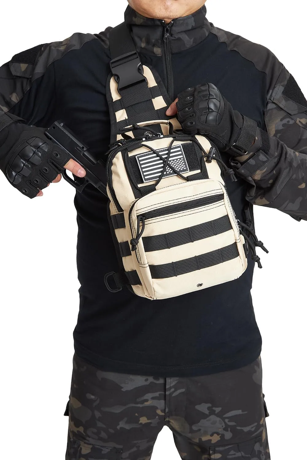 ATBP Small Tactical Sling Backpack Bag for Men Military Shoulder Bag Pack EDC Crossbody Bag for Hiking 7 Liters