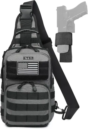 ATBP Tactical Sling Backpack With Holster Military Crossbody Bag for Men Single Shoulder Back Pack 10L