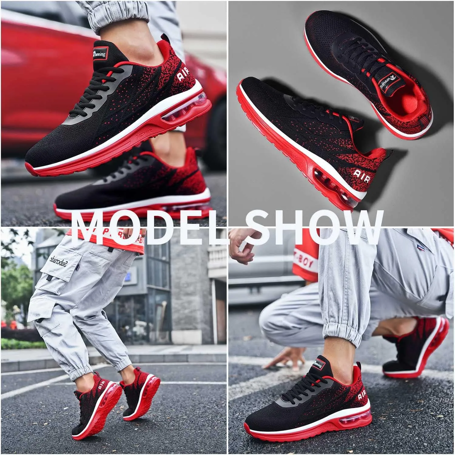 AUPERF Men's Air Running Shoes Lightweight Breathable Workout Footwear Walking Sports Tennis Sneaker