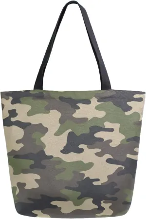 AUUXVA Canvas Tote Bags Large Canvas Handbag Purse Shoulder Shopping Bag with Zipper Pouch