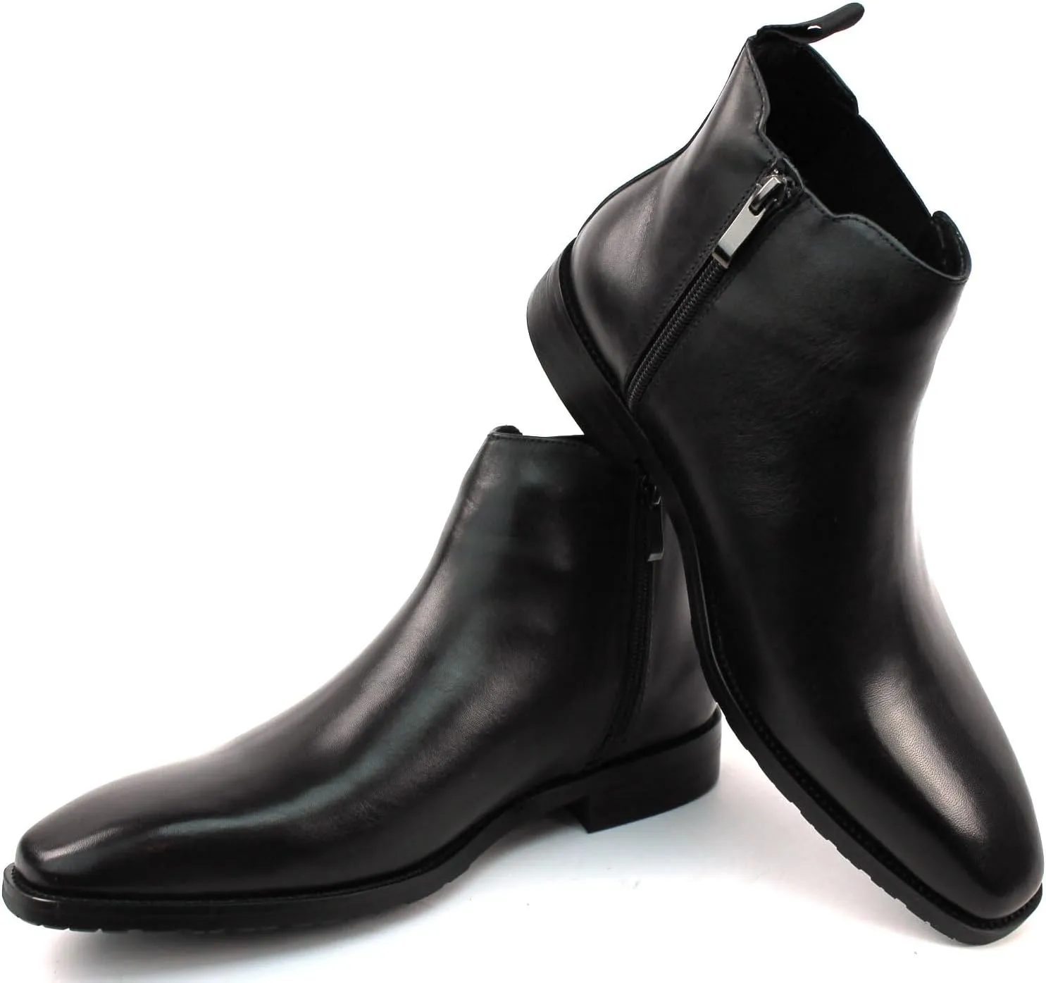 AZAR MAN Men's Exclusive Genuine Leather Chelsea Boots With Zipper