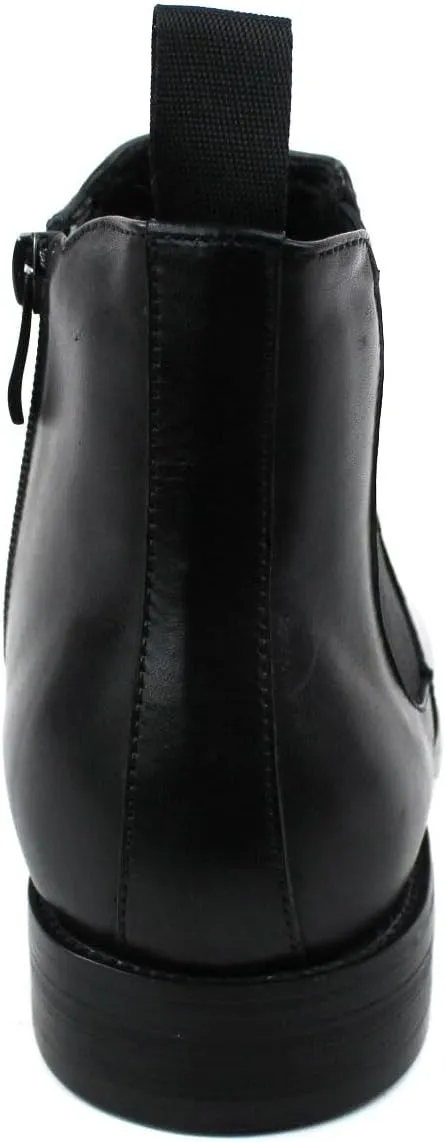 AZAR MAN Men's Exclusive Genuine Leather Chelsea Boots With Zipper