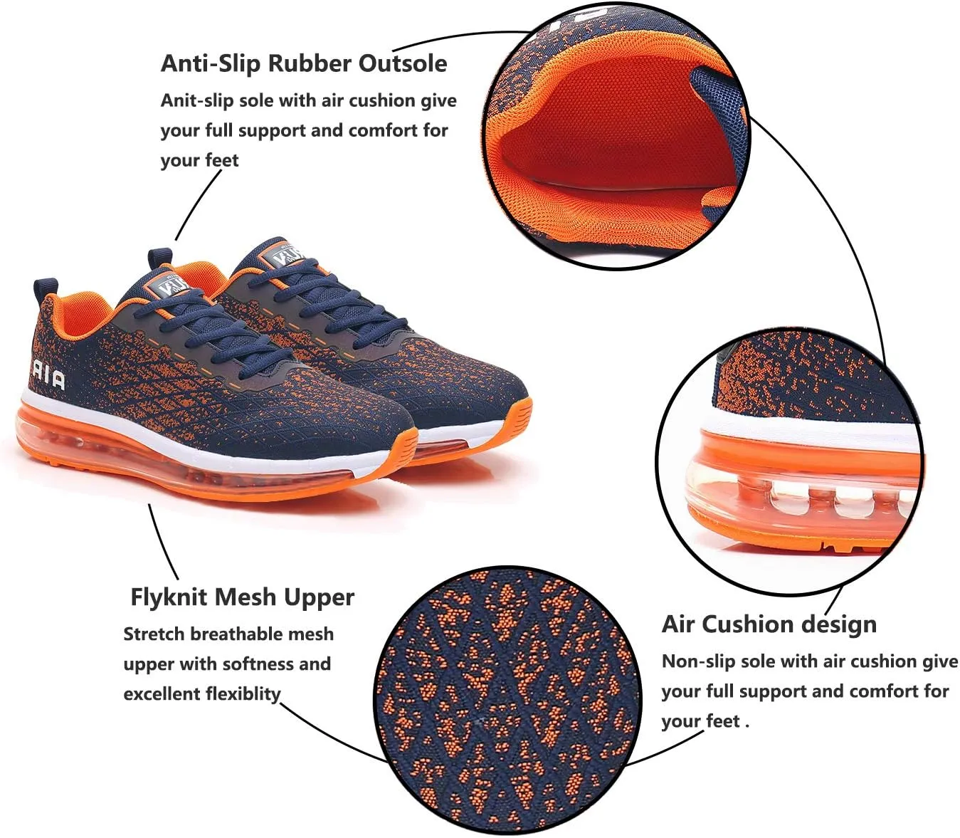 Azooken Mens Sports Footwear Tennis Breathable Jogging Lightweight Shoes