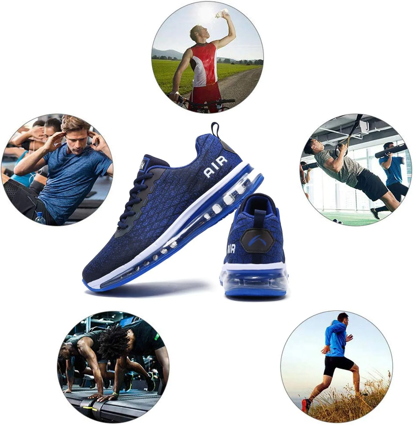 Azooken Mens Sports Footwear Tennis Breathable Jogging Lightweight Shoes