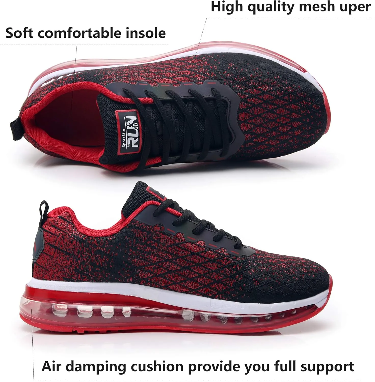 Azooken Mens Sports Footwear Tennis Breathable Jogging Lightweight Shoes