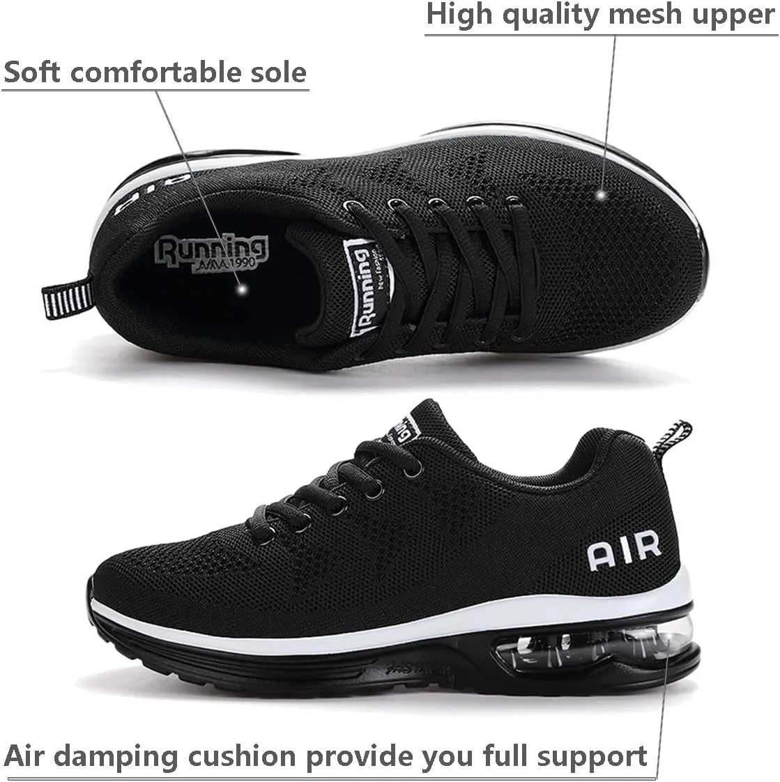 Azooken Mens Sports Footwear Tennis Breathable Jogging Lightweight Shoes