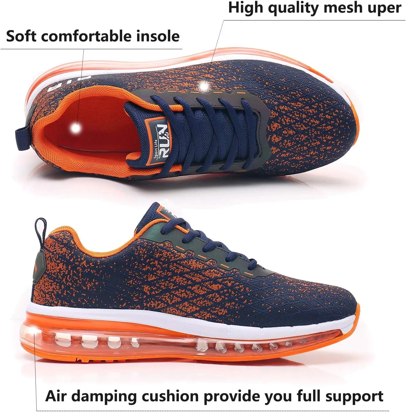 Azooken Mens Sports Footwear Tennis Breathable Jogging Lightweight Shoes