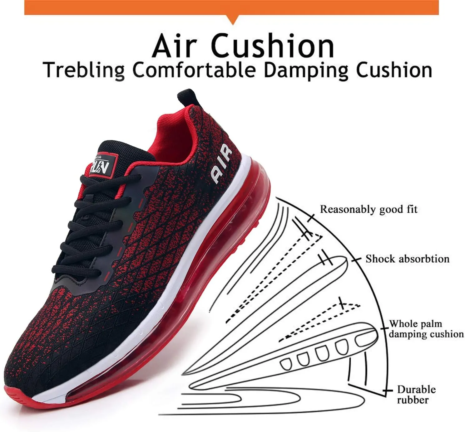 Azooken Mens Sports Footwear Tennis Breathable Jogging Lightweight Shoes