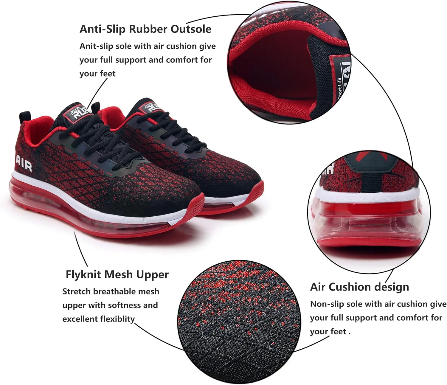 Azooken Mens Sports Footwear Tennis Breathable Jogging Lightweight Shoes
