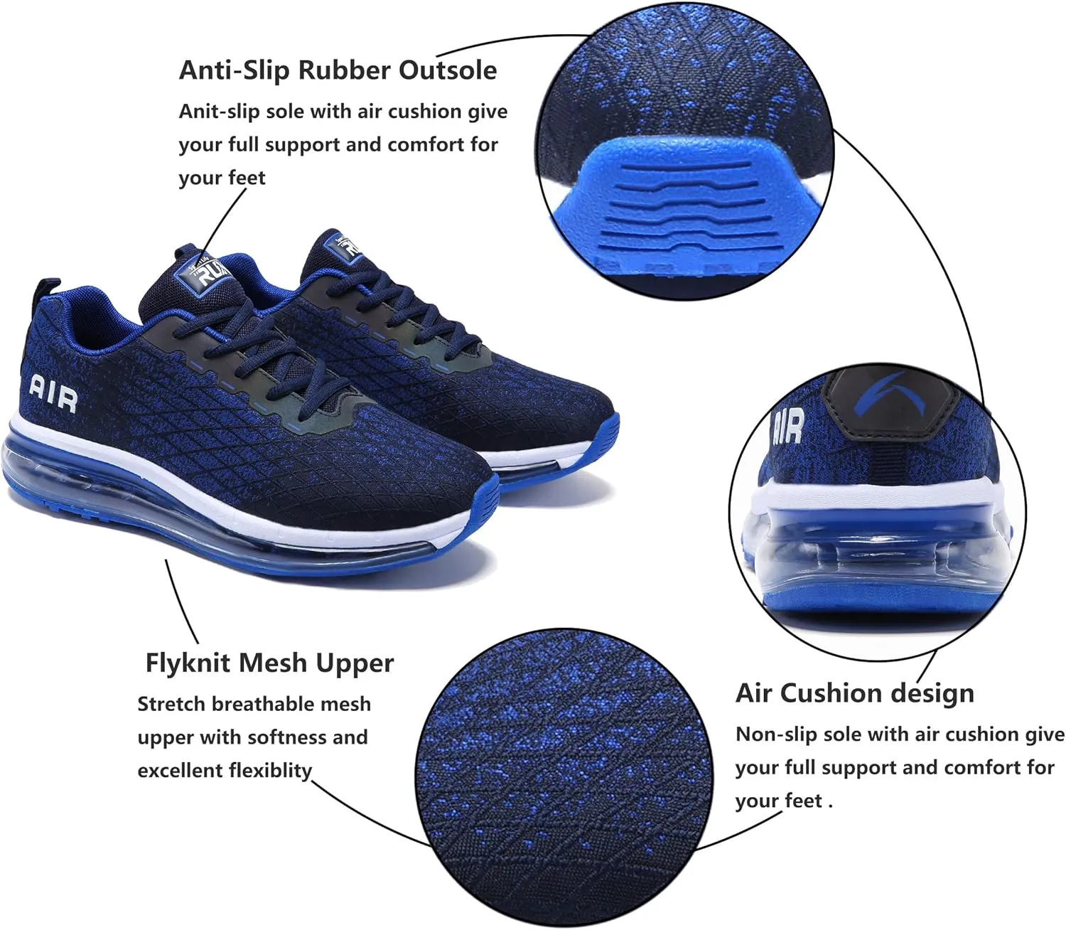 Azooken Mens Sports Footwear Tennis Breathable Jogging Lightweight Shoes