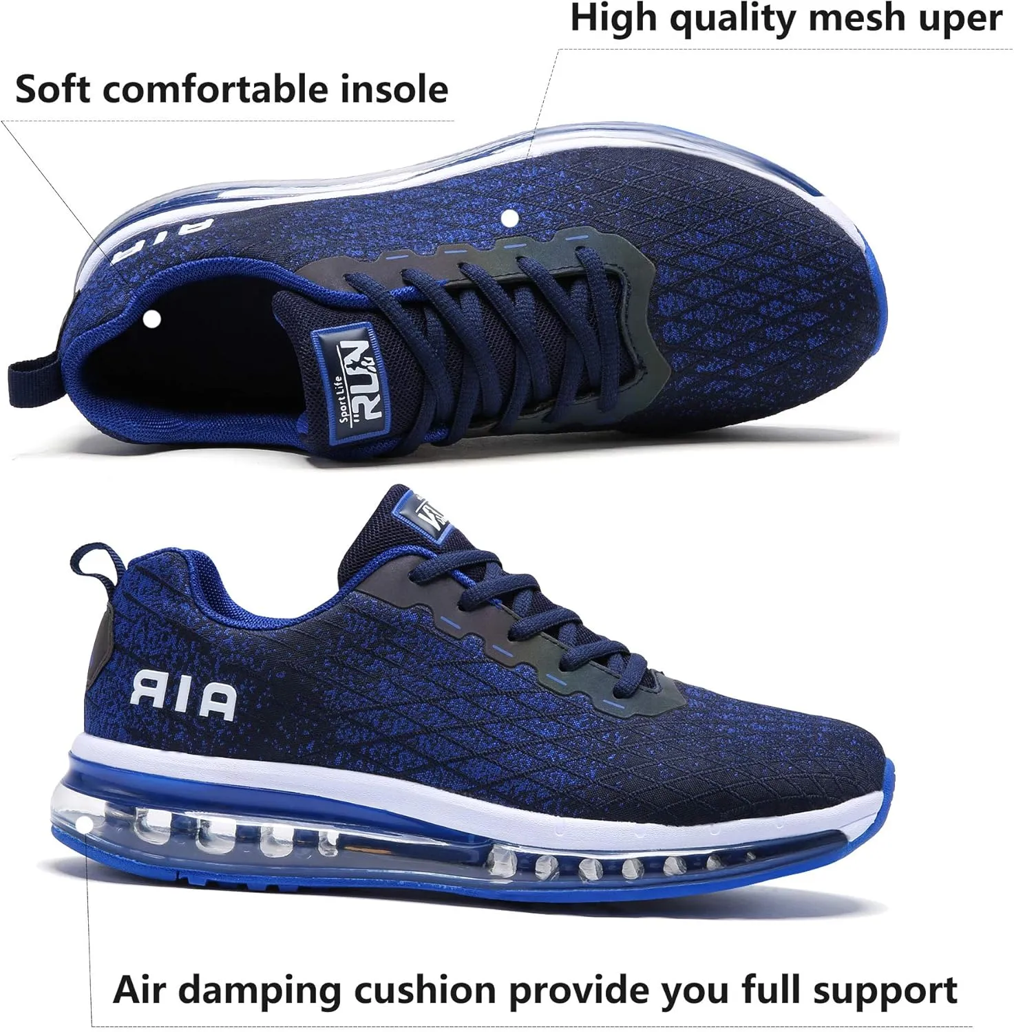 Azooken Mens Sports Footwear Tennis Breathable Jogging Lightweight Shoes