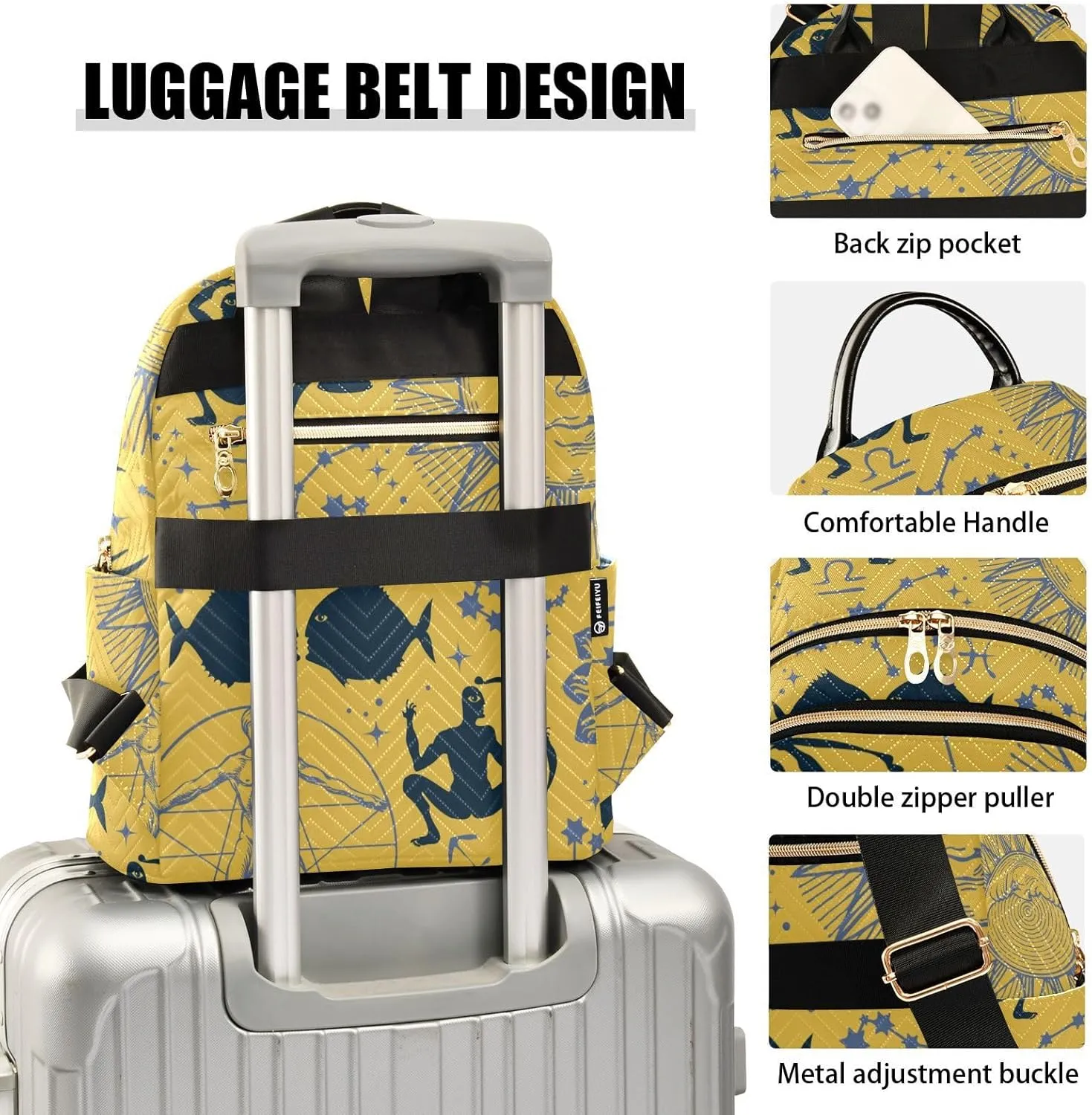 Backpack for Women Fashion Travel Work Anti-theft Bag Business Computer Backpack Purse (Medium Pattren 3)
