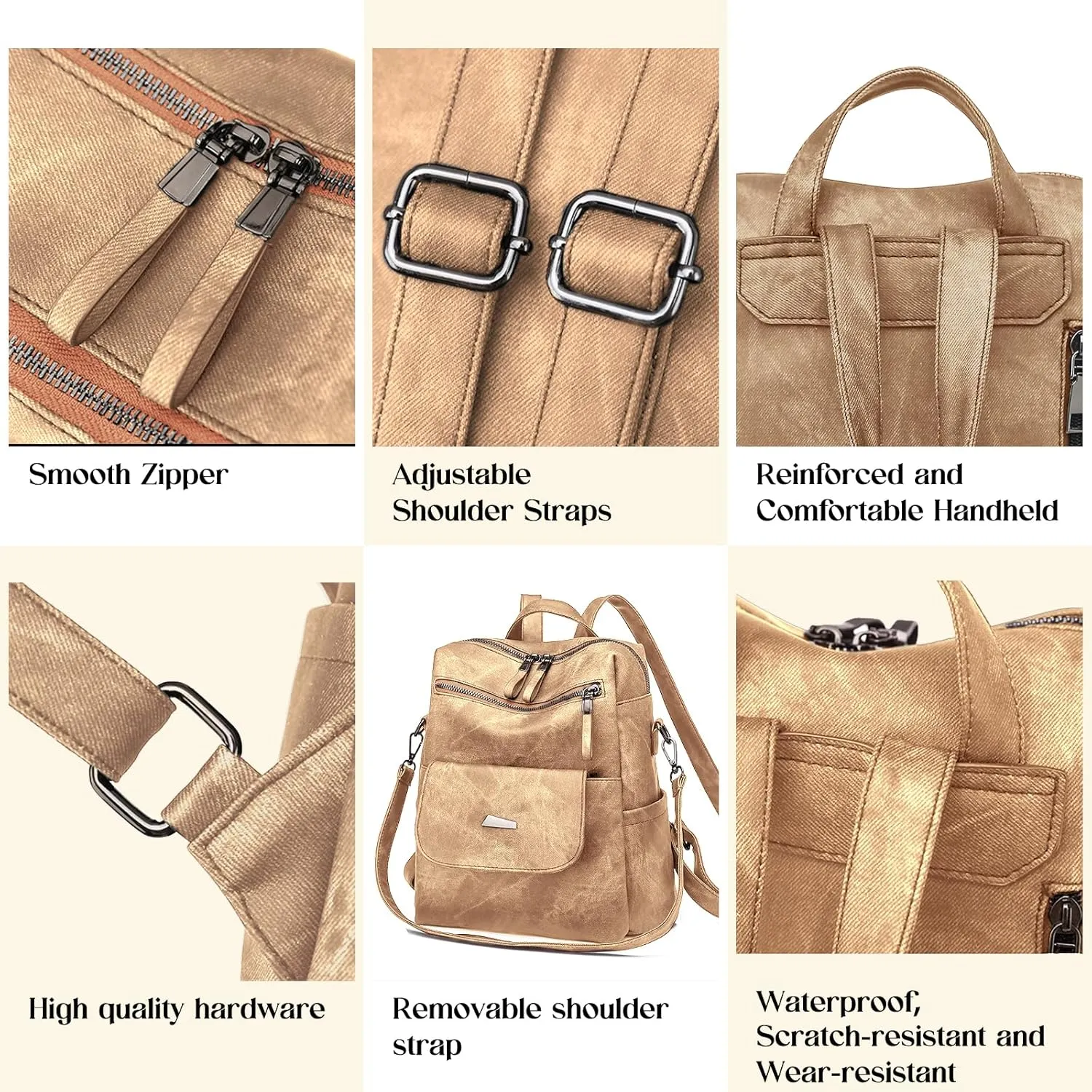 Backpack Purse for Women, Women Backpack Purse Small Leather Waterproof Anti-theft Shoulder Bags Handbags Ladies