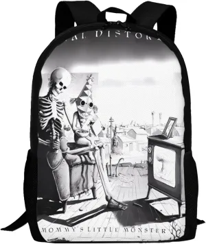 Backpacks Social Rock Distortion Band Double Shoulder Bag 15 Inchs Laptop Backpack for Camping Travle Work Hiking Women Men Gifts