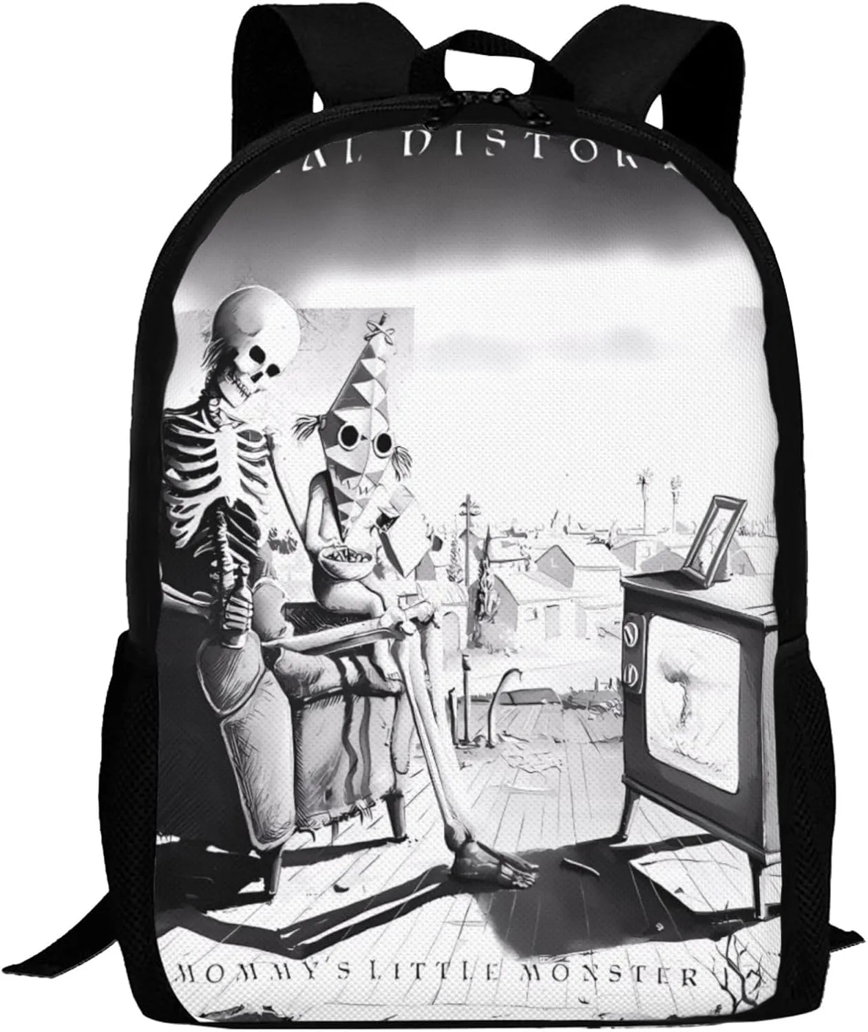Backpacks Social Rock Distortion Band Double Shoulder Bag 15 Inchs Laptop Backpack for Camping Travle Work Hiking Women Men Gifts