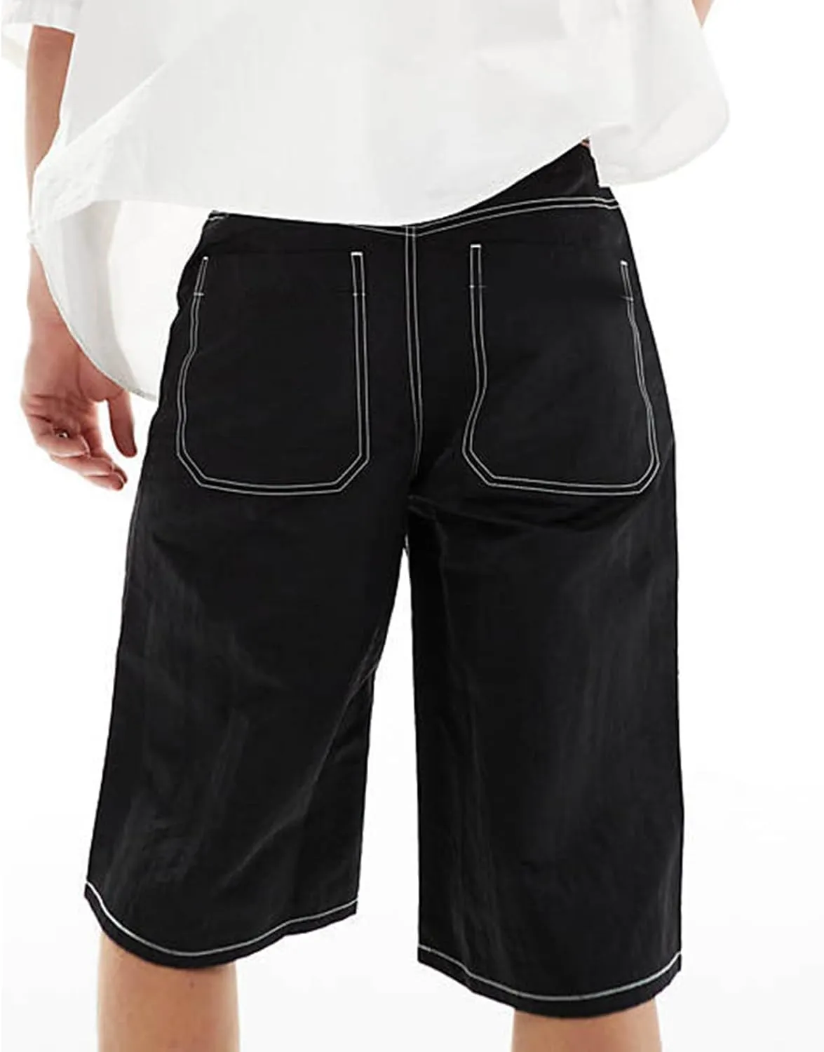 Baggy Jeans Shorts for Men Wide Leg Mid Jean Shorts Zipper Hip Hop Shorts with Pockets Streetwear